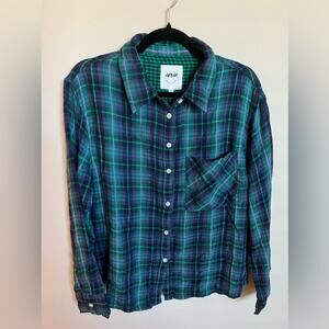 Aerie Plaid Button Down Long Sleeve Shirt